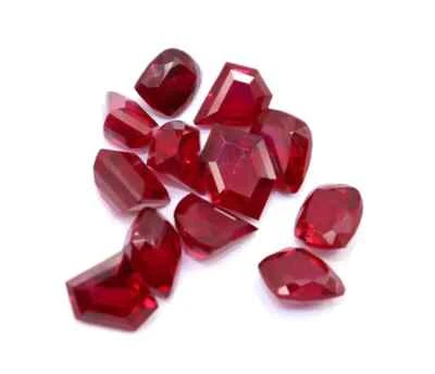 Natural Red Ruby Fancy Cut Burma 100 Ct 8-10 Pcs Certified Loose Gemstone Lot - Image 1 of 4