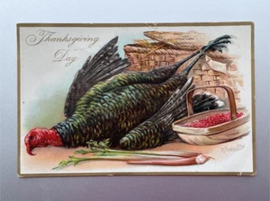 Vintage Tuck's Thanksgiving Türkei Postkarte verschickt 1909 - Bild 1 von 11