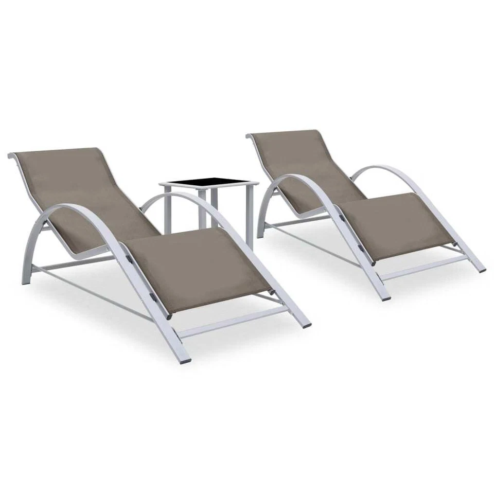 Sun Lounger Taupe Textilene, Aluminum, Steel Standard - Image 1 of 4