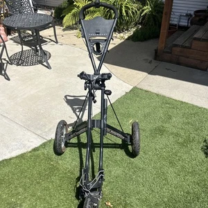 Sun Mountain Golf Speed Cart Push Pull Collapsible Foldable Holder Black W Pump - Picture 1 of 24
