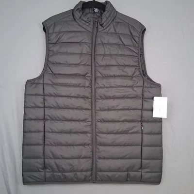 Chaleco acolchado acolchado acolchado para hombre negro bolsillos con cremallera talla L ¡Nuevo con etiquetas! Foto 1 de 4