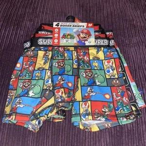 Super Mario Brothers Boys 4 Pack Boxer Briefs Size M (8) NIP - Picture 1 of 6