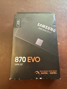 New Samsung 870 EVO 4tb 2.5 Inch SATA Internal SSSD (mz-77e4t0b/am) SEALED - Picture 1 of 2
