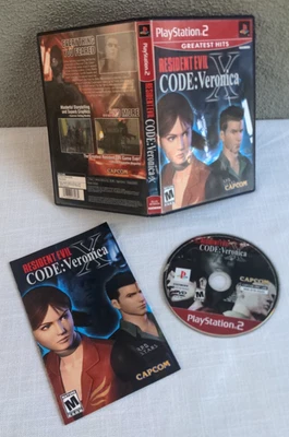 PS2 2002 Resident Evil Code: Veronica X Game Manual & Disc Near Mint CIB WORKS - Image 1 of 4