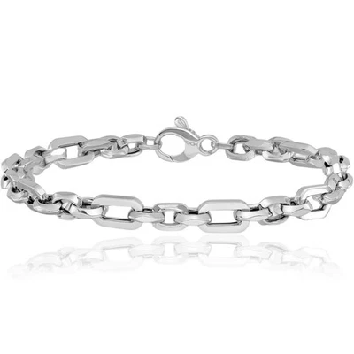 14K Solid White Gold Link Chain Bracelet - Image 1 of 4