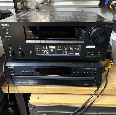 Onkyo Dx-c390 and Onkyo Tx-nr686 Home Theater System Bundle Tested Working - Image 1 of 4