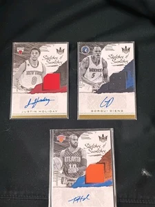 3 total- 2017-18 Panini Court Kings Sketches & Swatches Auto Hardaway Jr/Holiday - Picture 1 of 5