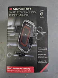 NEW SEALED MONSTER 10W Wireless Phone Charging Air Vent Car Mount Universal - Picture 1 of 5