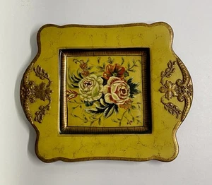 Vintage RAYMOND WAITES Toyo Trading Co Floral Decorative Plate Gold Trim 8 X 10” - Picture 1 of 8