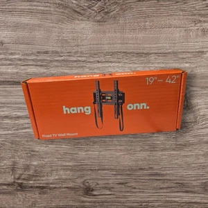 Hang Onn. Fixed TV Wall Mount for 19" to 42" TVs Holds TV up to 35 lbs Black New - Picture 1 of 2