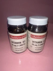 2x Vitamin D3 1000 IU 100 Softgels Exp 2027 - Picture 1 of 4