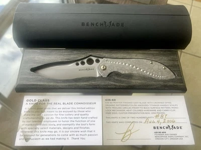 GOLD CLASS Benchmade 635-60 Mini SKIRMISH #87/250 Super Rare GORGEOUS REAL 💎GEM - Image 1 of 4