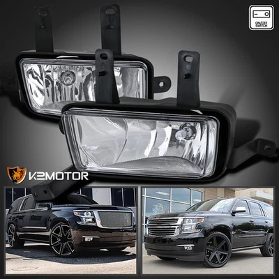 Fits 2015-2020 Chevy Tahoe Suburban 16-20 Yukon XL Fog Lights Lamps+Switch+Bulbs Foto 1 de 4