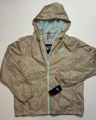 Reebok Windbreaker Jacket Size Large Men's Tan /Light Blue NWT # OMRB1246 Zip Up - Image 1 of 4
