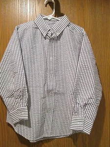 Kelly's Kids Boy's Seersucker Button Down Shirts Size 6 - 7 - Picture 1 of 7