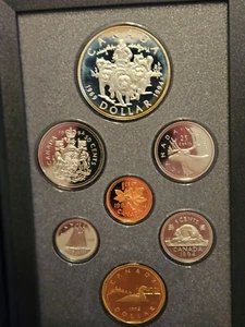 1994 Canada Proof Set with 1 cent to dollar 7 coin Silver $1 Canadian Frontenac - Picture 1 of 9