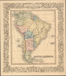 1840 South America antique map by W.H. Lizars - Scarce & attractive color - Picture 1 of 2