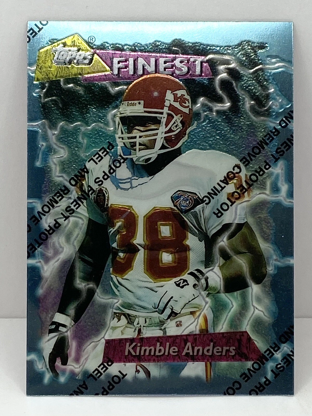 1995 Topps Finest Refractor #208 Kimble Anders Kansas City Chiefs