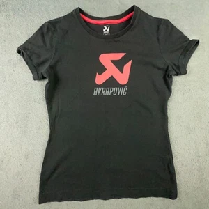 Akrapovic Shirt Womens Small Short Sleeve Black Racing Spell Out Logo - Picture 1 of 13