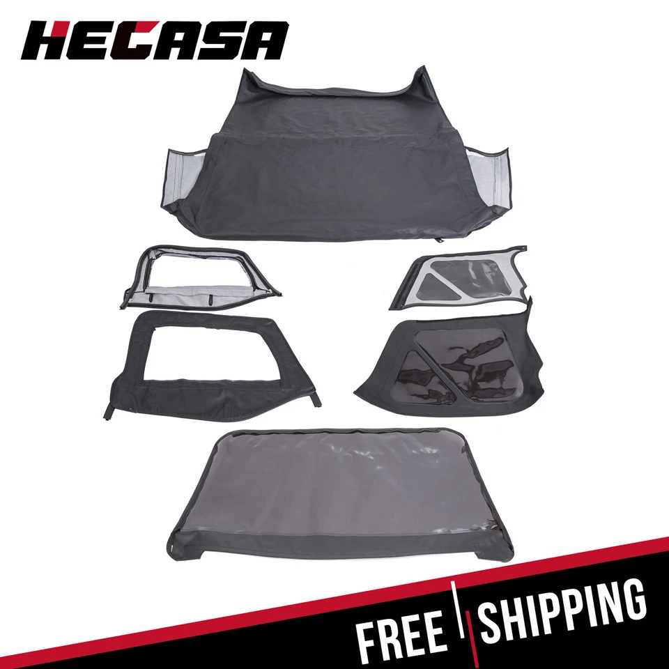 For 1997-2006 Jeep Wrangler TJ Premium Front & Rear Soft Top + Upper Skins 6pcs - Image 1 of 4
