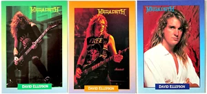 DAVID ELLEFSON MEGADETH 3 CARD SET Brockum RockCards 1991 USA 1st Ed. 34Yrs! - Photo 1 sur 7