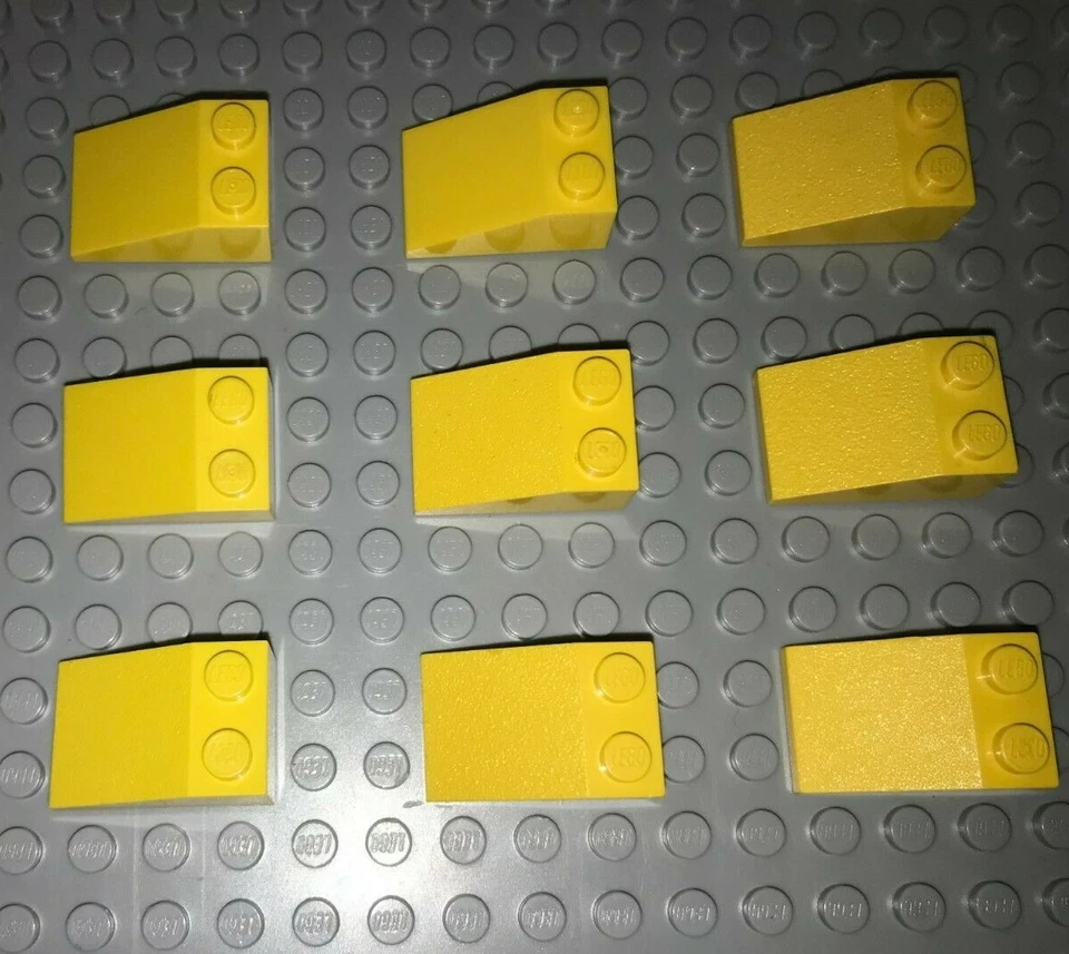 LEGO Schrägsteine 9 Stück 3298 gelb 3x2 Steine Hausbau Stadt Zubehör System City - Bild 1 von 1