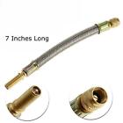 Stainless Braided Flexible Hose Car Tire Valve Inflatable Copper Joint Adapter