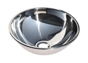 Osculati Edelstahl Rundspüle Ø 385mm Tiefe 150mm Hochglanzpoliert ohne Zubehör - Bild 1 von 3