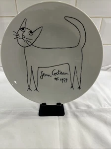 Jean cocteau plate 1959 cat drawing Limoges France 24 cm (4) - Picture 1 of 12