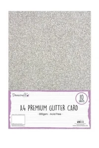 Dovecraft A4 Glitter Card 300gsm 10 Sheets - Gold, Silver, L Rose G, D Rose G - Picture 1 of 4