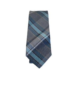 Kenneth Cole Awearness Mens Tie Blue Plaid Classic Length 56in 2.5in Wide - Picture 1 of 2