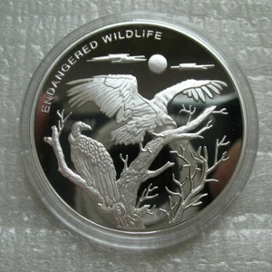 Congo 10 Francs 2009 Silver-Plated Proof Coin Endangered Wildlife Vulture - Picture 1 of 2