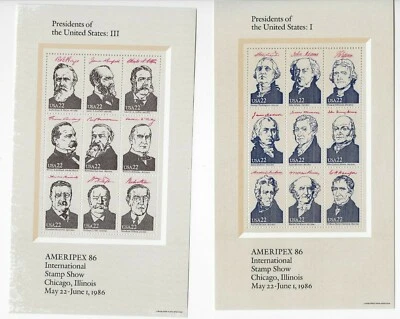 US Scott #2216-19, Souvenir Sheets 1986 VF MNH w/Folder - Image 1 of 3