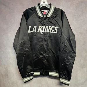 NWOT Mitchell & Ness LA Los Angeles Kings Lightweight Satin Bomber Jacket Men L - Picture 1 of 6