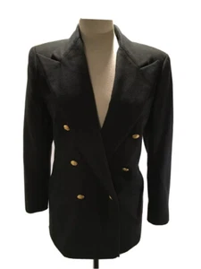 RALPH LAUREN LADIES BLACK  ICONIC CASHMERE RL BLAZER -SIZE 4 - Picture 1 of 5