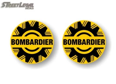 STREET LEGAL DECALS (2) Vintage BOMBARDIER 4" Vinyl Decals Snowmobile Sled Trailer Retro Stickers