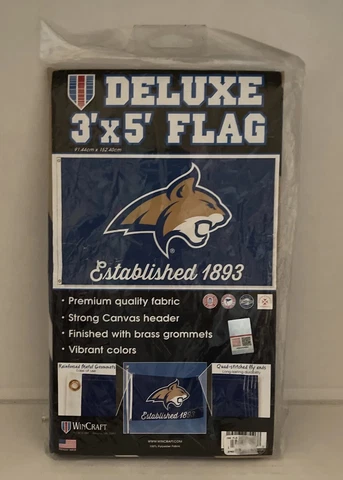 Montana State University MSU Flag 3’x5’.  Est 1896.  Banner. New In Packaging Cover