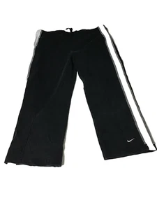 Pantalones acampanados Nike para mujer tres rayas blancas M (8-10) negro - Imagen 1 de 5