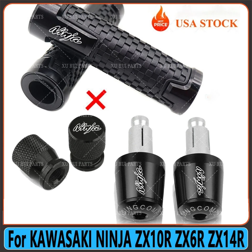 Черный для KAWASAKI NINJA ZX10R ZX6R ZX14R новый руль рукоятка руль конец - Изображение 1 из 1