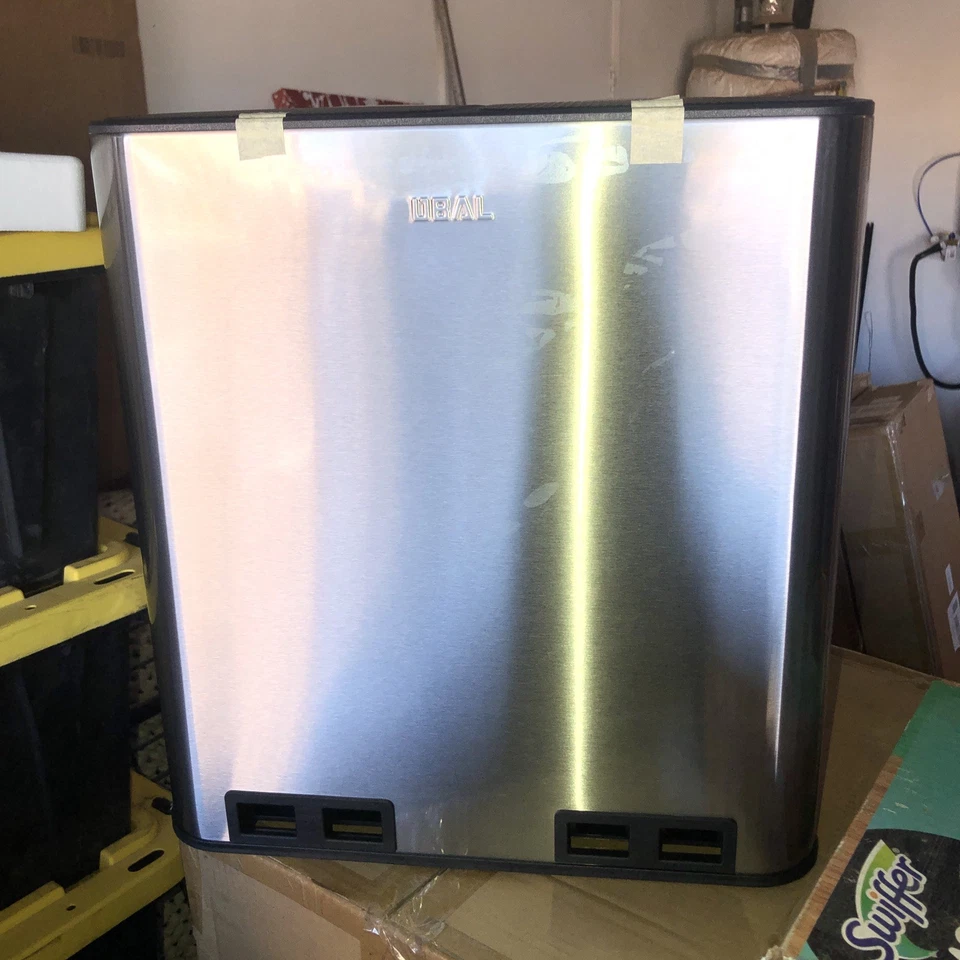 Cubo de basura de cocina DBAL doble compartimento de plástico 30L 8 galones Foto 1 de 4