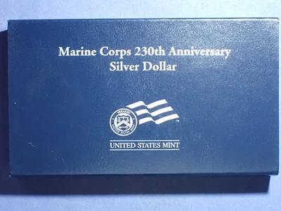 2005-P Marine Corps Commemorative Brilliant Uncirculated Silver Dollar  OGP - Image 1 of 4