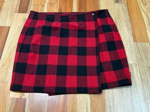 FALDA A CUADROS FORRADA DE LANA NEGRA ROJA A CUADROS BÚFALO TALLA 16 WOOLRICH PARA MUJER - Imagen 1 de 15