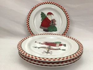Debbie Mumm Magic of Santa Christmas Coordinating 4 Dessert Salad Plates Sakura - Picture 1 of 4