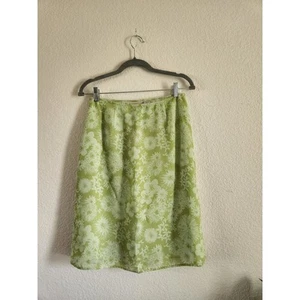 Y2k Lime Green Apostrophe Mid Length Skirt Women's Sz 10 - Picture 1 of 7