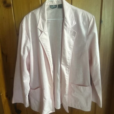 Jaqueta Blazer Vintage Cabin Creek Linda Feminina Rosa Claro com Ombros Acolchoados G - Imagem 1 de 4