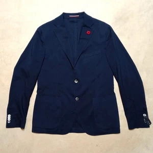 Tommy Hilfiger x Lardini Blazer Size 48 Navy Unstructured Jacket Coat - Picture 1 of 13