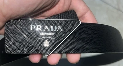 Cinturón de cuero Prada para hombre talla 42 Saffiano Foto 1 de 4