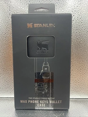 NIB The Stanley Cross Bottle Max Phone Keys Wallet Case Matte Black PU Leather - Image 1 of 2