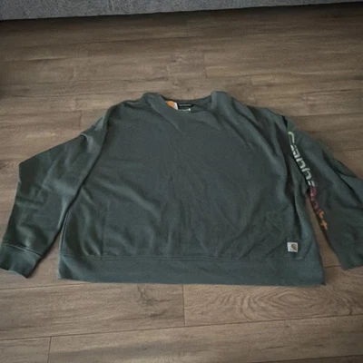 Sudadera para mujer Carhartt 3XL verde bálsamo esmerilado - ajuste holgado Foto 1 de 4