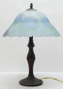 Vtg Glynda Turley Signed Reversed Hand Painted Floral Hydrangeas Table Lamp 1999 - Picture 1 of 4